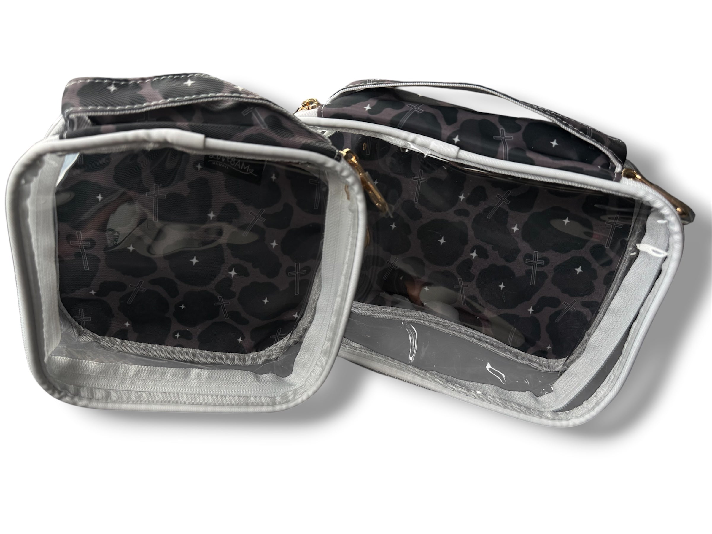 Cheetah cross clear bags
