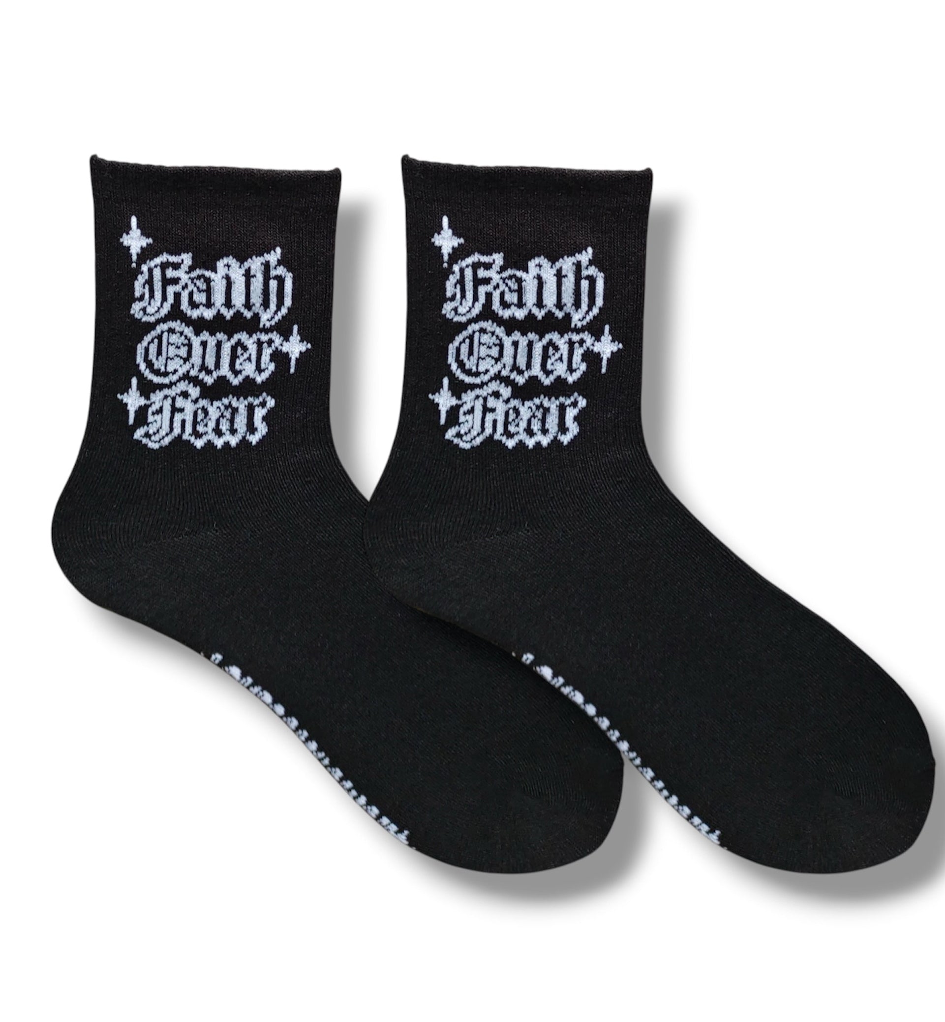 Faith over fear socks - Black