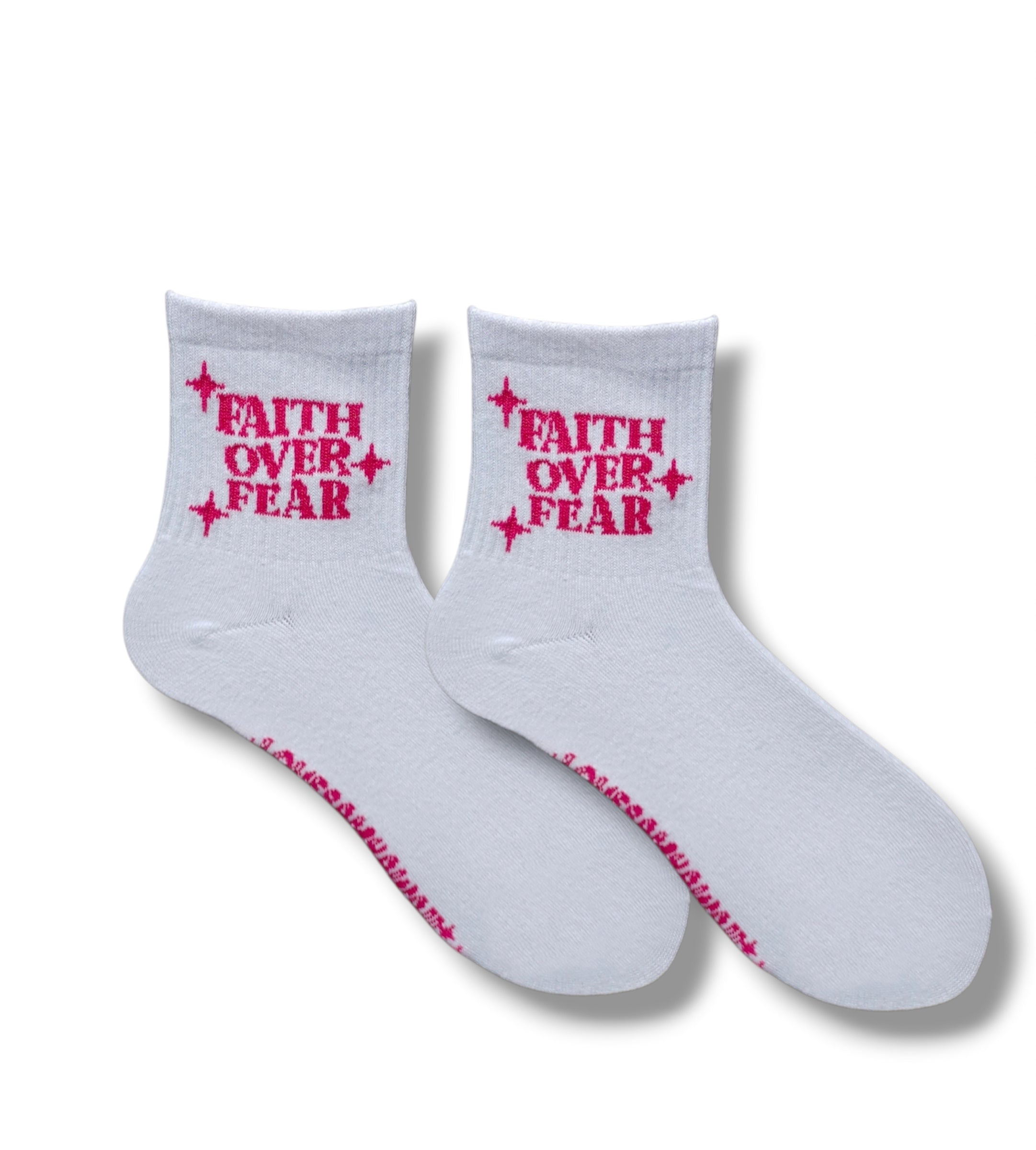 Faith over fear socks - Pink